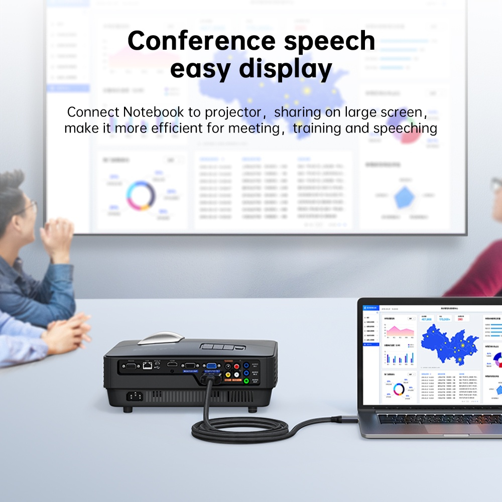 Mcdodo Ca-127 Kabel Hdmi To VGA / Hdmi to Hdmi / VGA to VGA Hd 4k 8k Display Cable Converter Audio Video Ps4 Pc Laptop Komputer Sambungan Layar Monitor Premium Nylon Braided-2