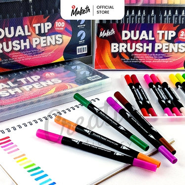 

Brush Pen Spidol Kaligrafi Hitam Dual Sided 2 Sisi Black 36W 36 Warna Bp-36Wbl MAKETH