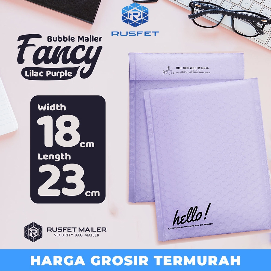 

AMPLOP BUBBLE MAILER MURAH | BUBBLE MAILER | LIGHT PURPLE 18X23CM