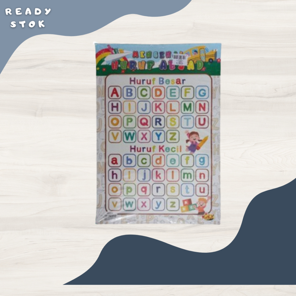 Poster Huruf Abjad / Poster Edukasi Belajar Mengenal Huruf Abjad 34 x 49 (PCS)
