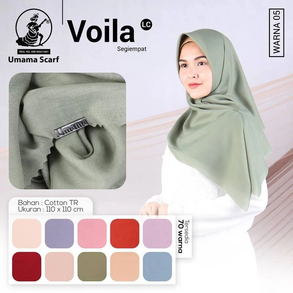 HOT PROMO UMAMA HIJAB SCARF SEGI EMPAT PREMIUM FREE BOX