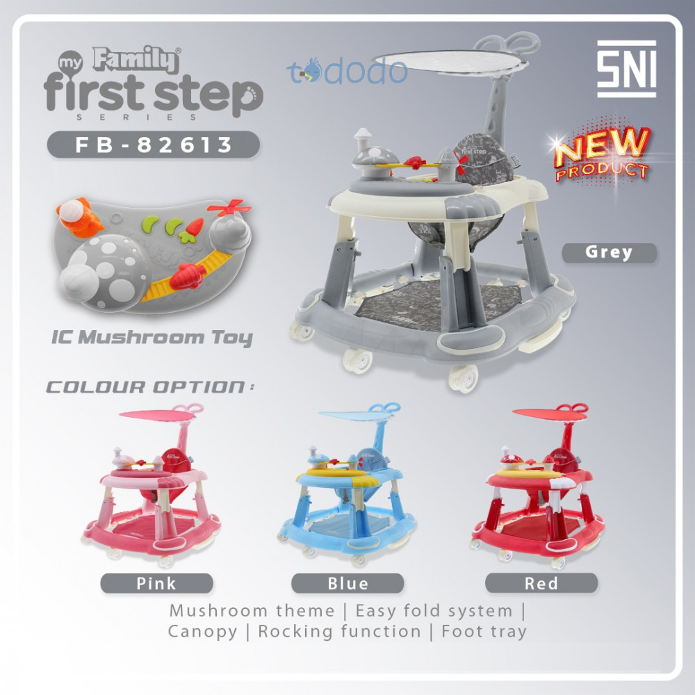 Kereta Dorong Bayi Baby Walker Family My First Step FB-82613 Mushroom