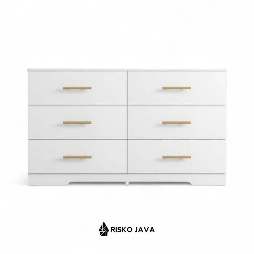 Bufet Kayu Jati / Bufet Minimalis Modern / Bufet Rak Laci Penyimpanan / Bufet Laci 6 / Meja Nakas La