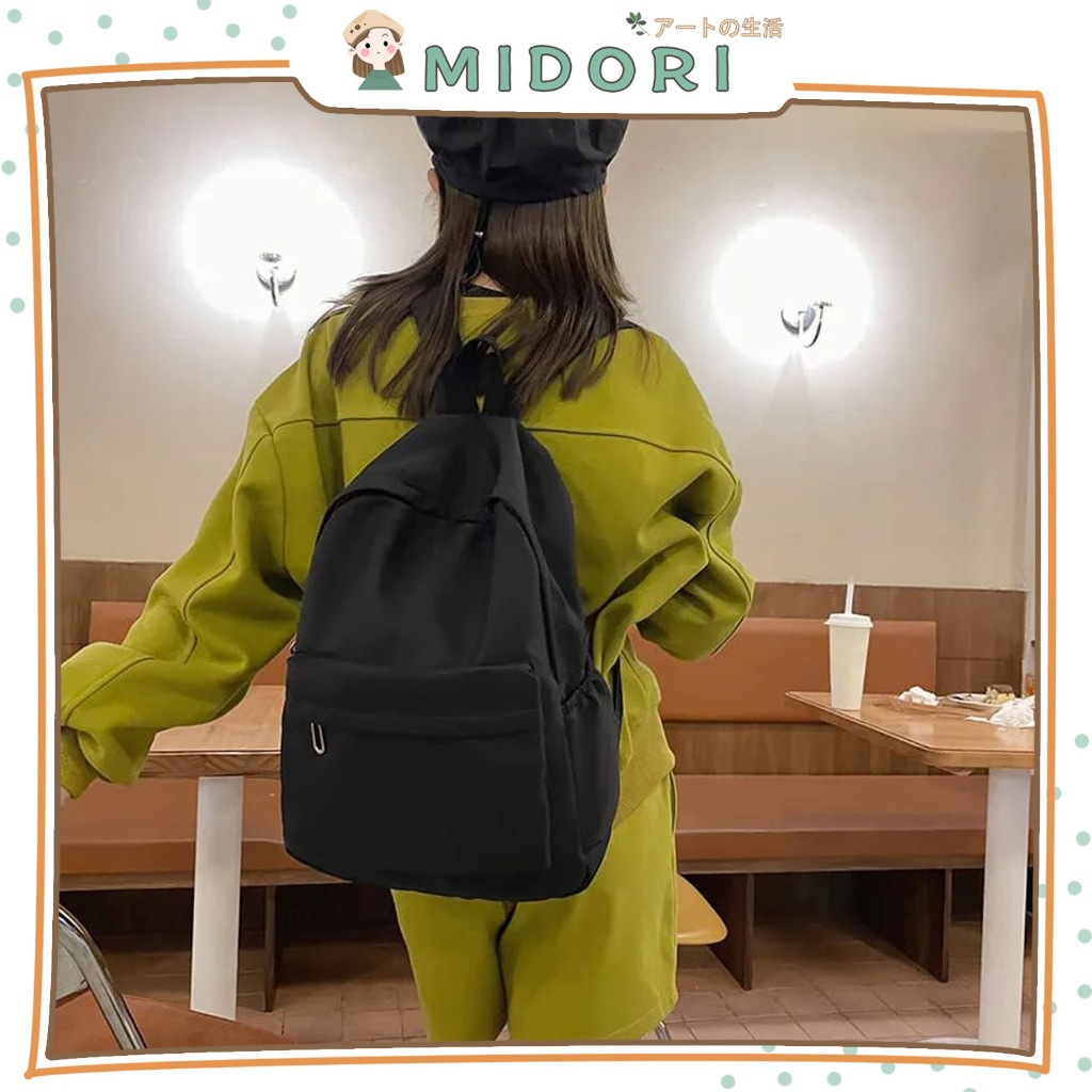 [MIDORI] SALE TAS RANSEL POLOS Backpack Canvas School Tas Sekolah Korean - OT034
