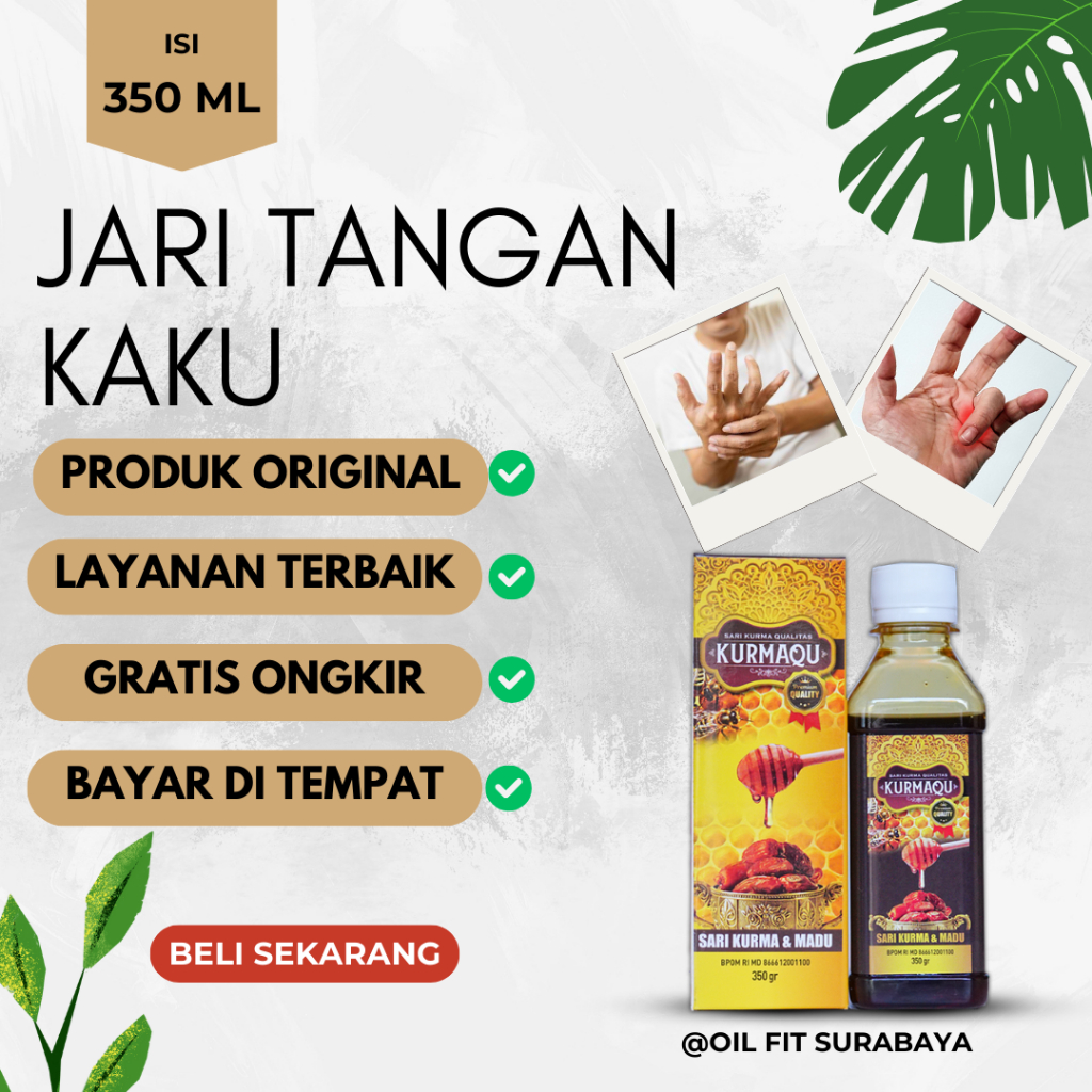 Obat Jari tangan kaku Tangan Kram Pegal Trigger finger Madu kurmaqu herbal alami 100% Original