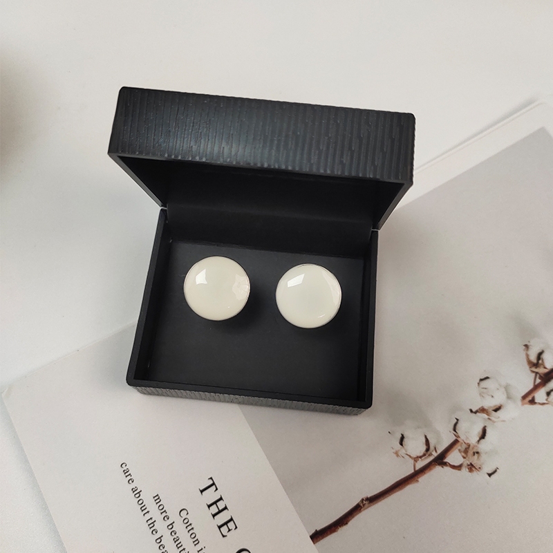 Cufflinks Manset French  Putih mutiara  Kancing Kemeja  kancing  Manset Bulat Dua