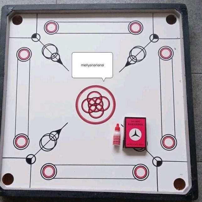 Papan karambol set FREE biji karambol + bubuk kristal karambol Siap dimainkan papan karambol SET kua