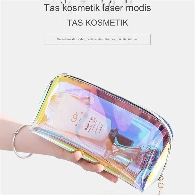 TAS KOSMETIK GLITTER TAHAN AIR TAS PENYIMPANAN PVC WARNA WARNI TAHAN AIR PENYIMPANAN PENSIL FASHION
