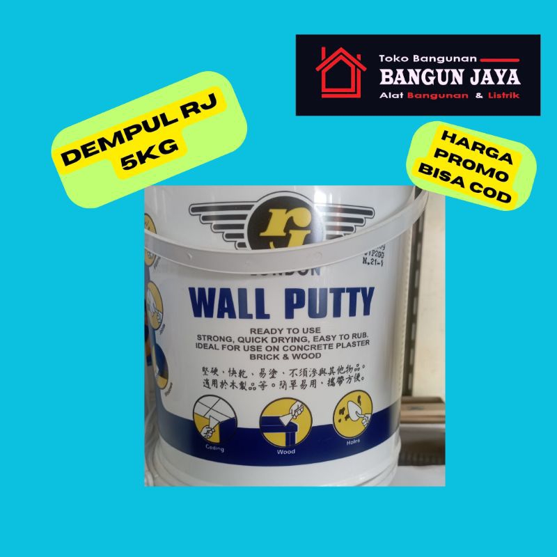 Plamir / Dempul Tembok/ Wall Putty RJ 5 KG