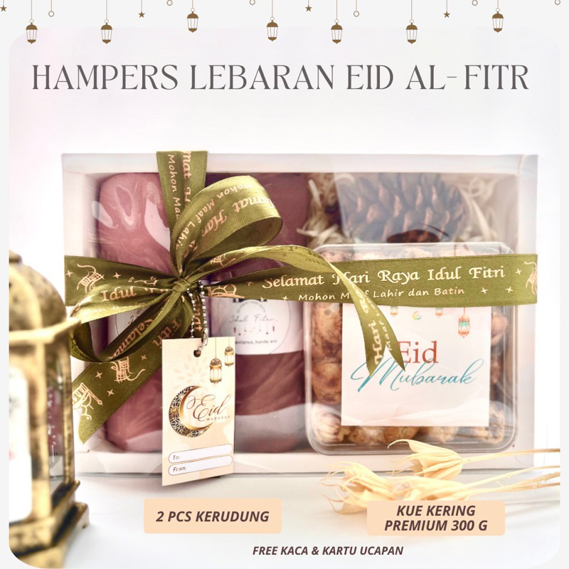 

Hampers Lebaran - Eid Al-Fitr - Box putih tutup mika slop
