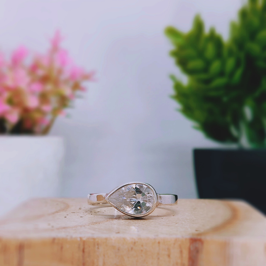 Zirconia Ring Silver Perak