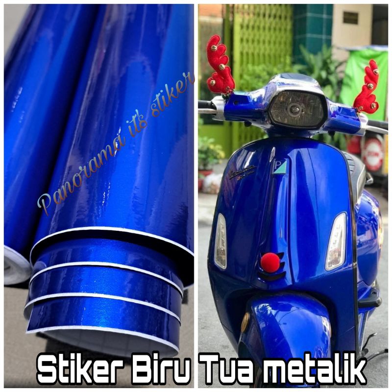 SKOTLET STIKER MOTOR BIRU TUA METALIK CANDY SCOTLET BIRU  MUDA GLOSSY CANDY