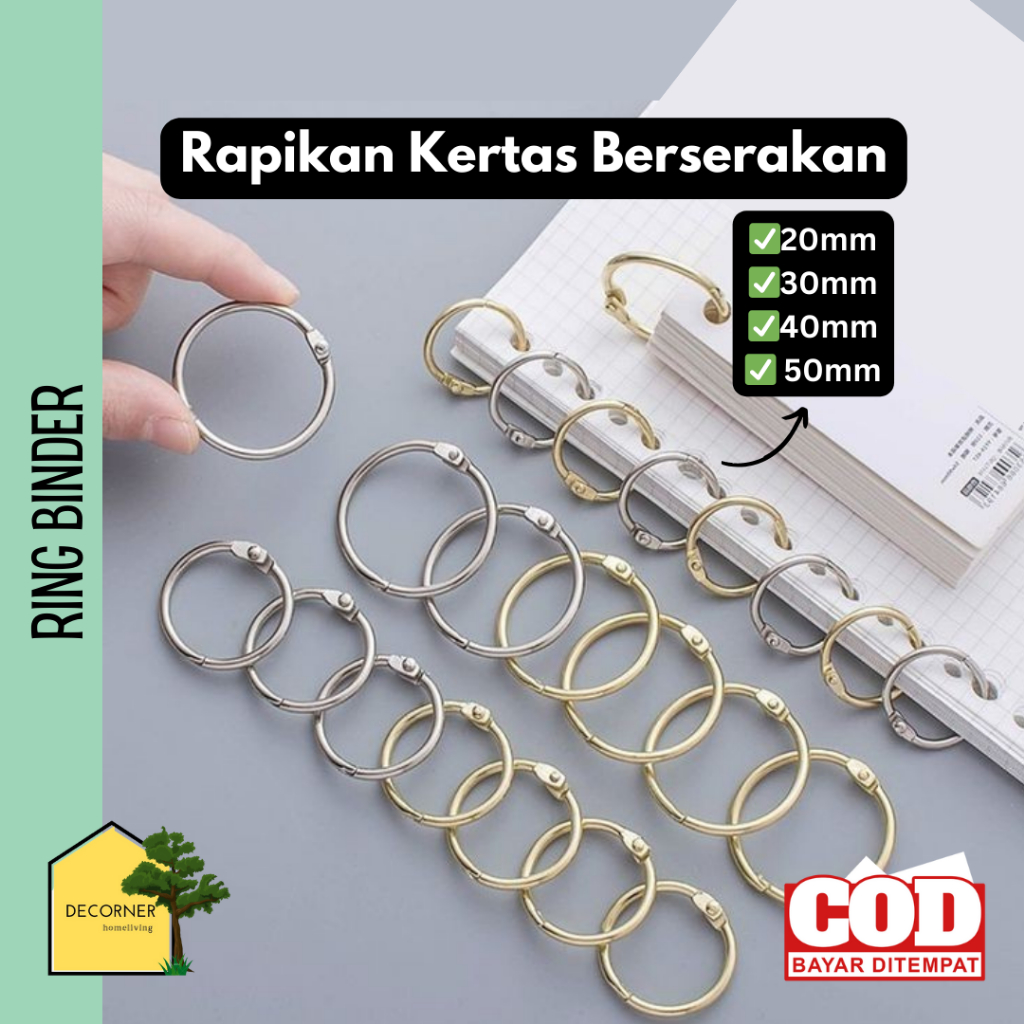 

Ring Binder 50Pcs Besi Buka Tutup Size 20mm 30mm 40mm 50mm Scrapbook Jilid Spiral
