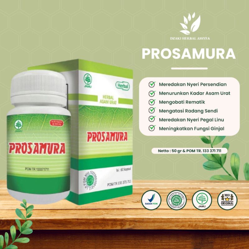 

HIU PROSAMURA isi 60 Kapsul Asamurat Rematik Sakit Sendi Pegal Linu Radang Sendi Nyeri Sendi Reumatik Syaraf Kejepit kapsulherbal HERBAL INDO UTAMA