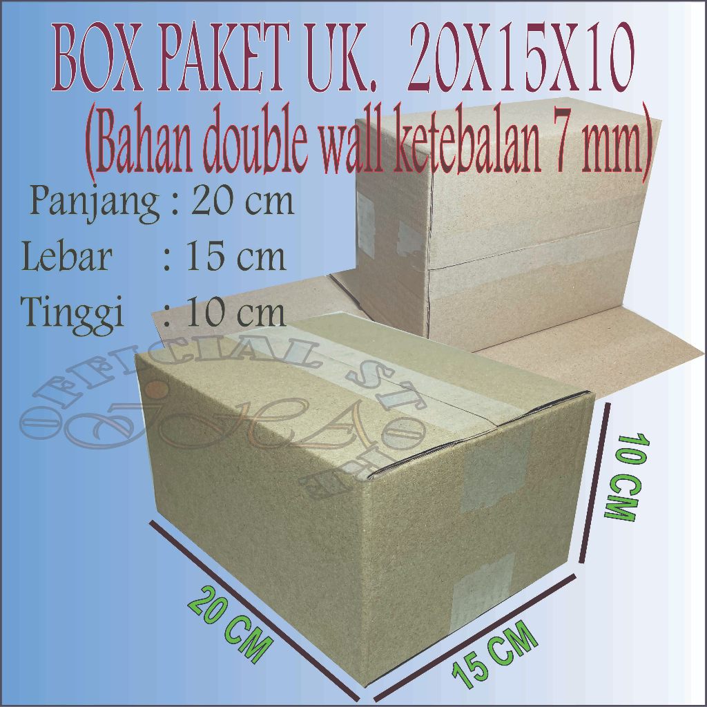 

kardus uk. 20x15x10 bahan DOUBLE WALL box paket online murah packaging box bahan tebal