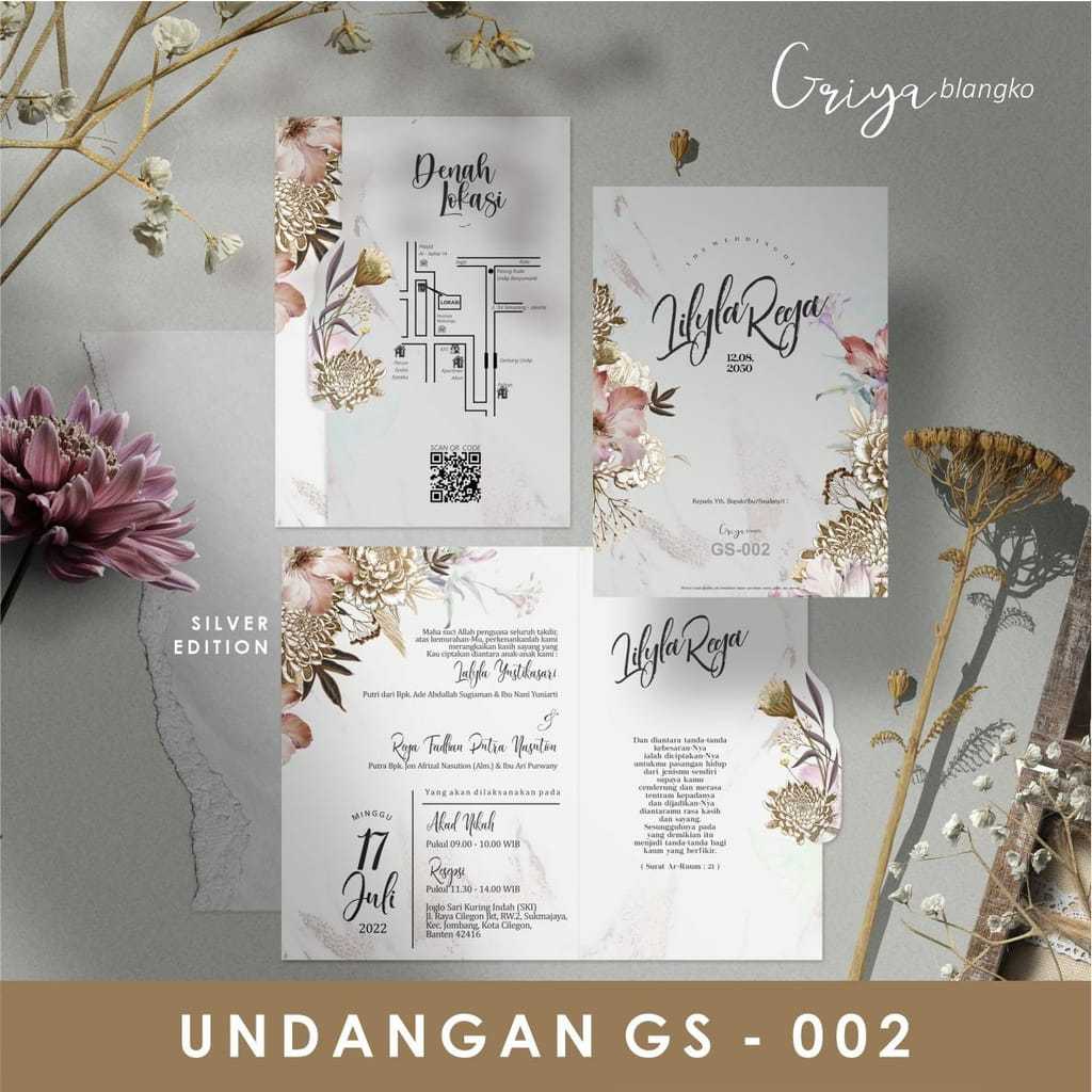 Griya GS 002 Undangan Pernikahan Sudah Cetak Siap Pakai Free Plastik dan Label | Kertas Blangko Unda