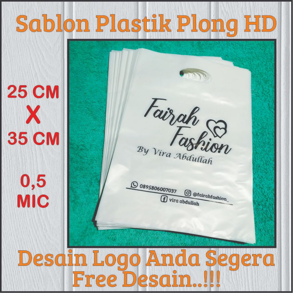 

Plastik Sablon Plong HD Ukuran 25x35 FREE DESIGN bisa COD