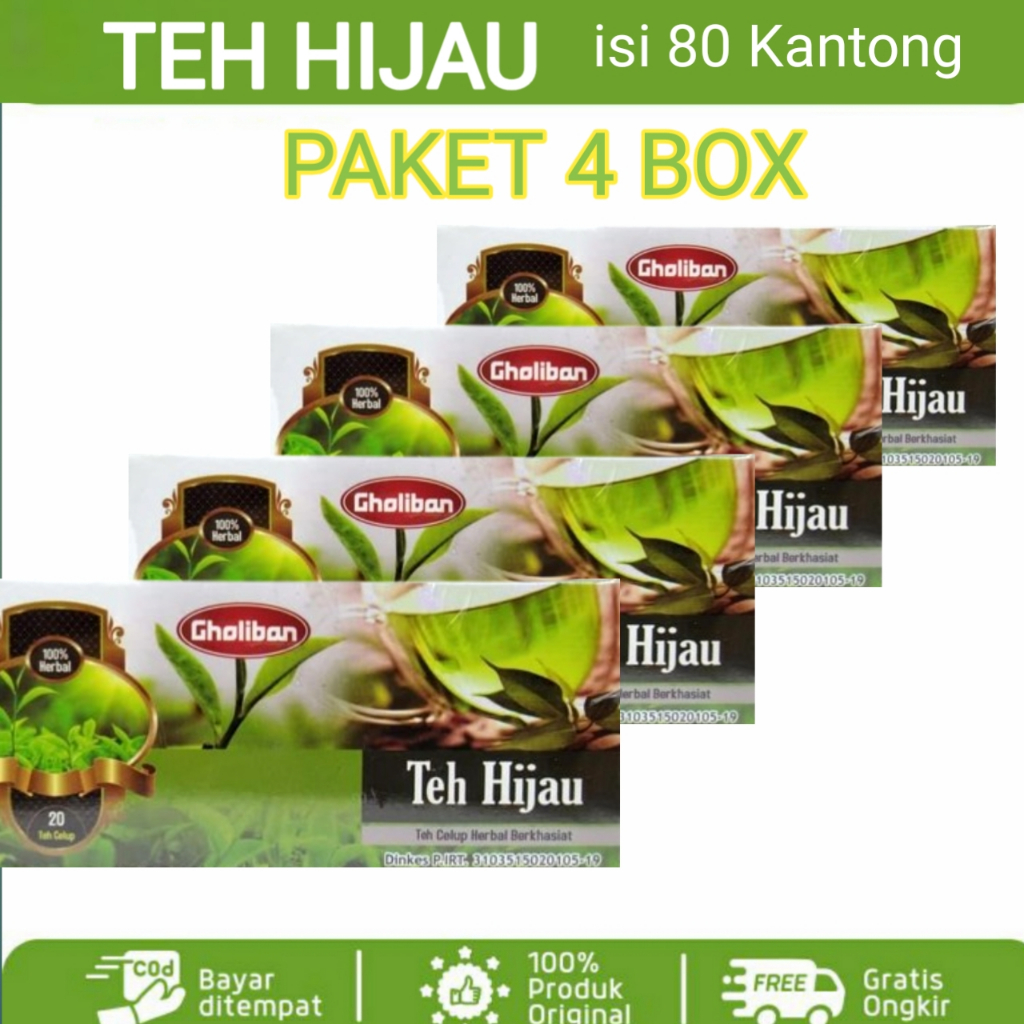 

[ PAKET 4 BOX ] Teh Celup Hijau / Green Tea Gholiban