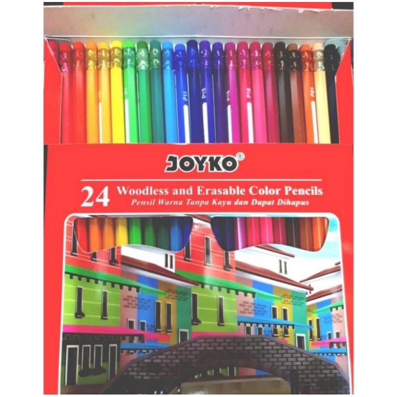 

pensil warna joyko 24 warna woodless