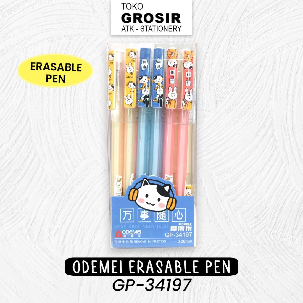 

ERASABLE PEN ODEMEI / Pulpen Bisa Dihapus Warna Lucu GP-34197/ 34198/ 34200/ 34203/ 34204/ 34209/ 34230/ 34231/ 34238