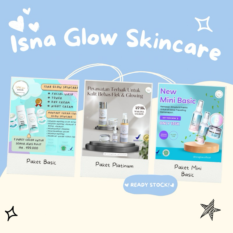 ISNA GLOW SKINCARE Paket Basic Paket Platinum Paket Mini Basic Acne Series Serum Saffron Day Flova S