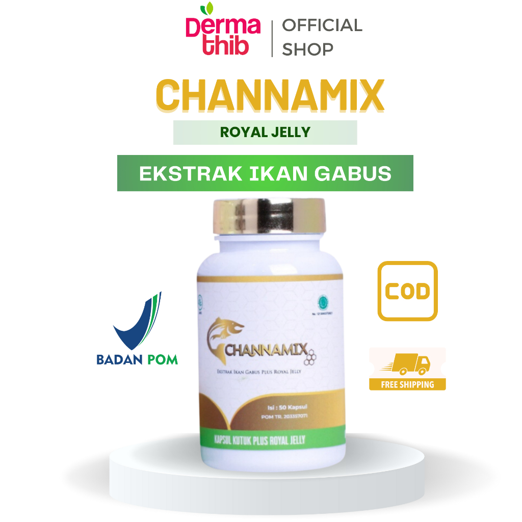 CHANNAMIX Kapsul Ikan Kutuk Ekstrak Gabus Plus Royal Jelly Membantu Mengeringkan Luka Pasca Operasi 