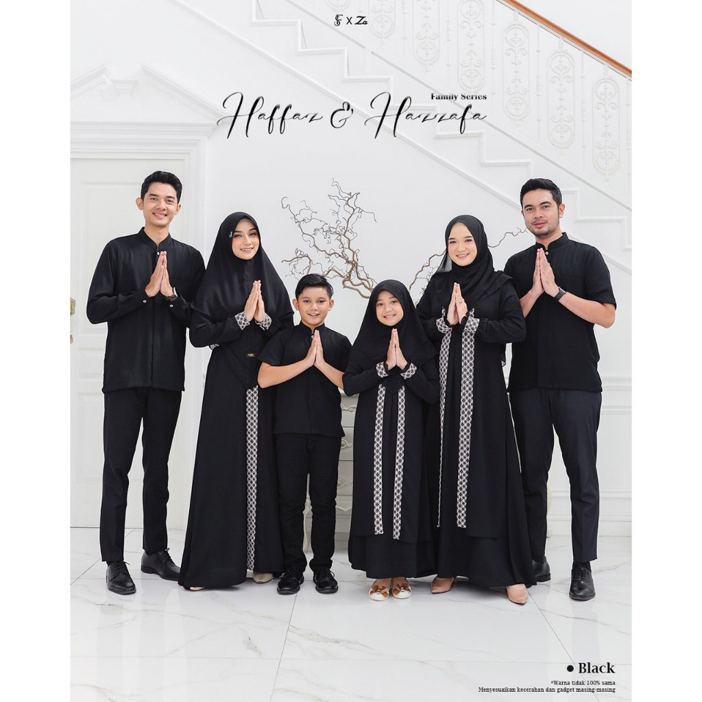 Sarimbit Keluarga 2024 | Dress Lebaran Couple Keluarga Baju Muslim Wanita + Hijab Syari Wudhu Busui 