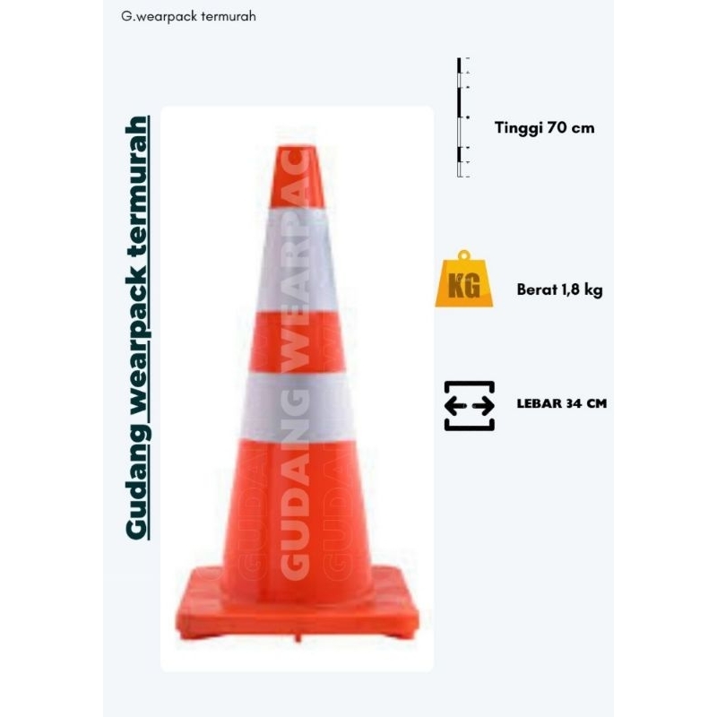 traffic cone 70 Best orange/ Kerucut Pembatas Jalan/ Kerucut Rubber