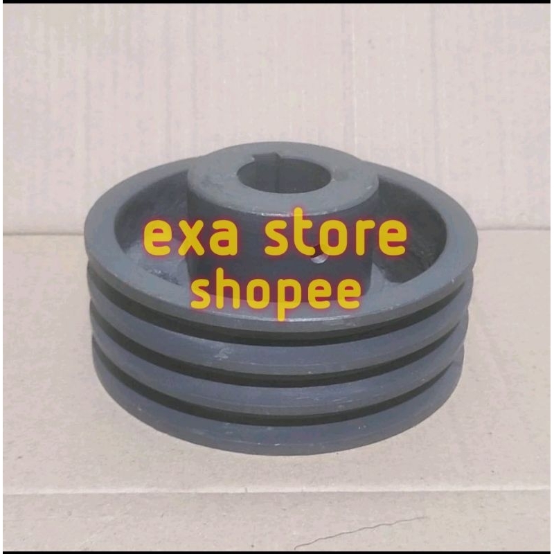 Pulley puli besi cor B3 - 6 inch as 38 42 48 60 mm pully besi cor