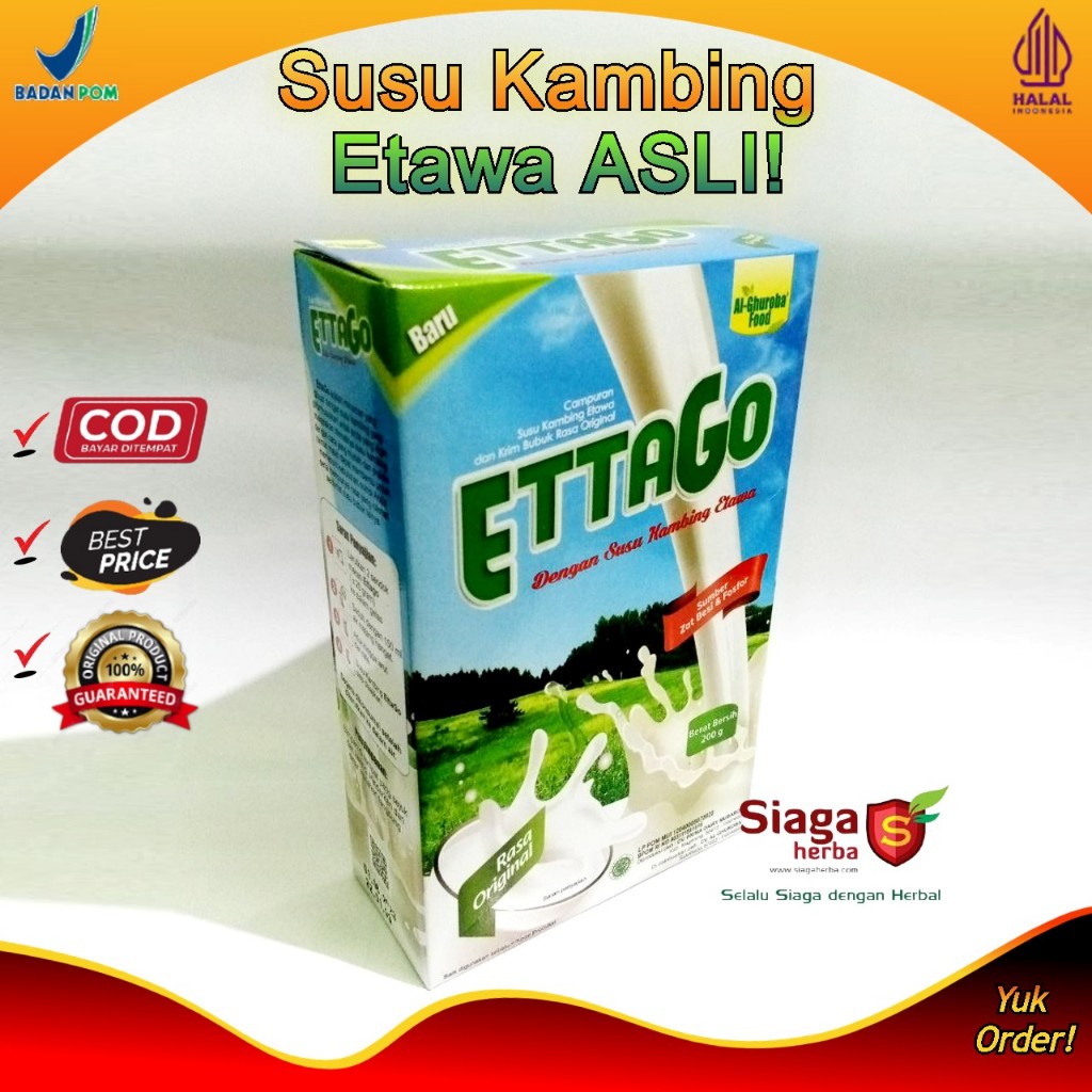 

ETTAGO Susu Kambing Etawa Asli Superfood Sehat Pencernaan, Pernafasan, Jantung, 200gr