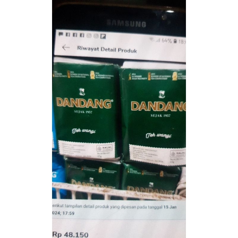 

teh dandang hijau 1 pak isi 10×40gr