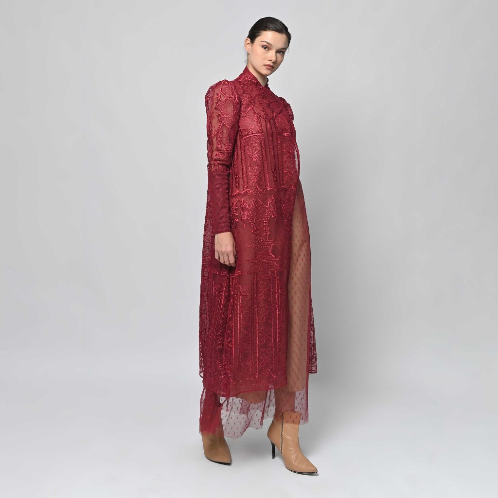 Barli Asmara Mila Dress in Maroon