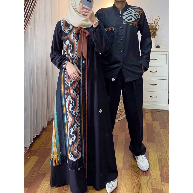 Amora Gamis ( Bisa Couple) mix tenun troso size S M  L  XL  XXL  JUMBO SIZE