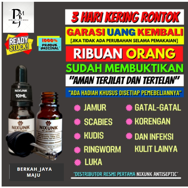 OBAT JAMUR KUCING SCABIES KUCING LUKA KUCING ANJING KELINCI NIXUNK 10 ML