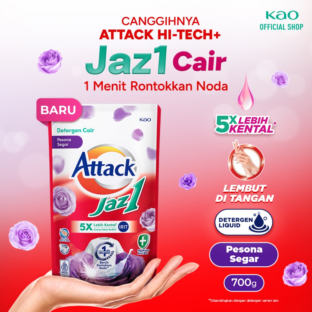 Attack Jaz1 Pesona Segar - Deterjen Cair Sabun Cuci Baju 700gr