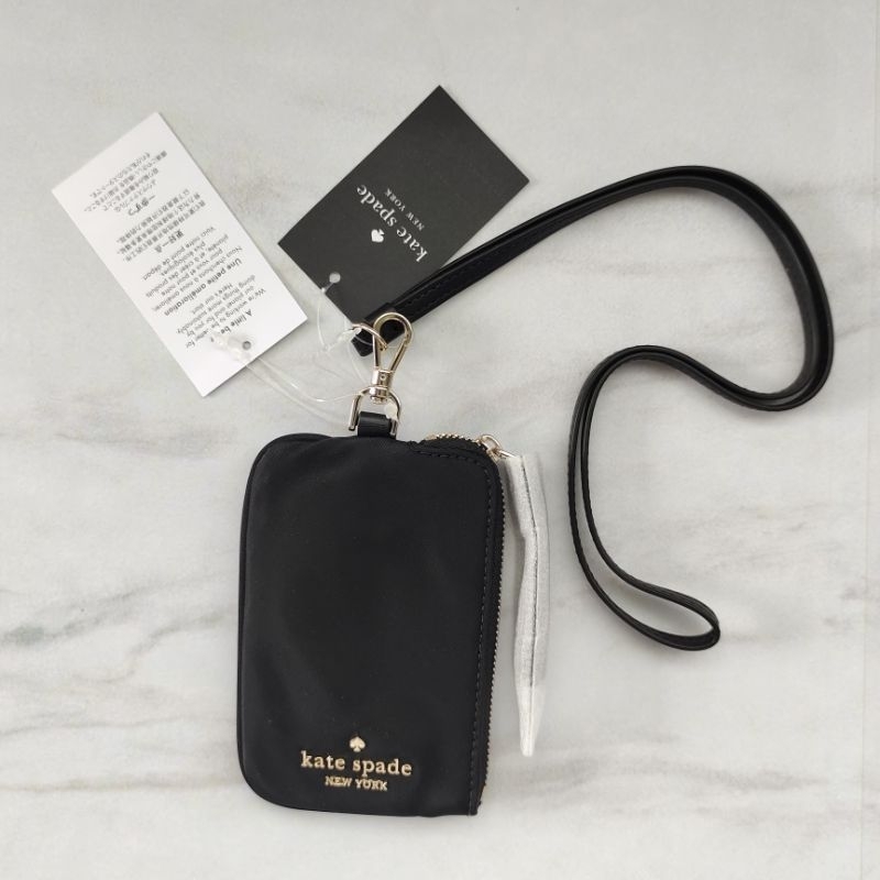 NEW Kate Spade lanyard chelsea nylon black