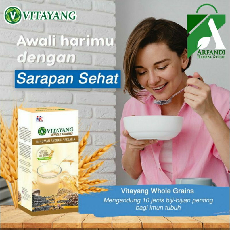 

Vitayang Whole Grains Minuman Serbuk Serealia Sarapan Sehat Bergizi Enak Low Fat Low Sugar Original KK Indonesia