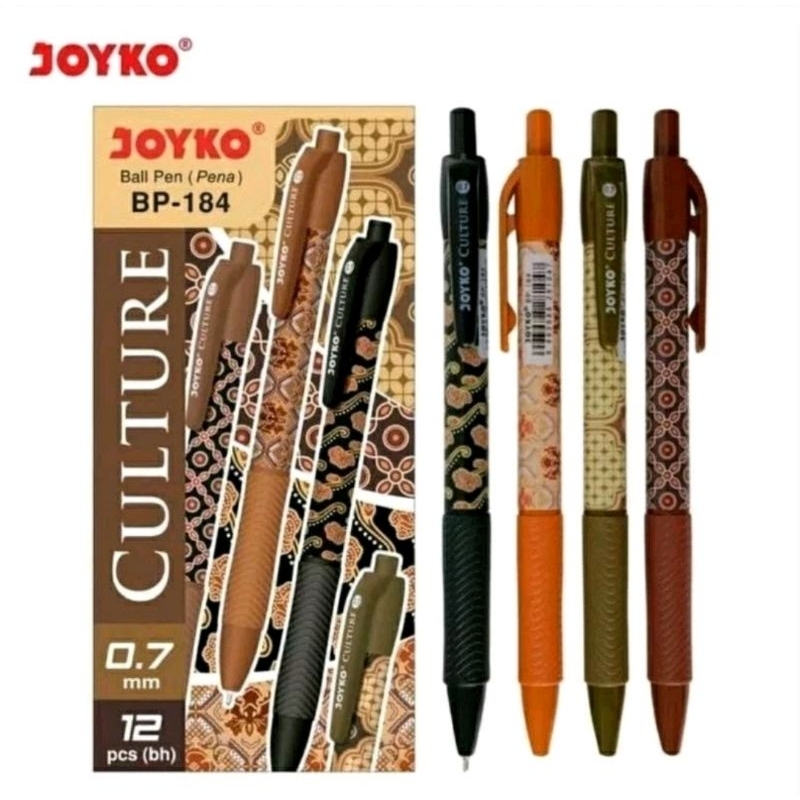 

Pulpen Joyko BP-184 Culture 0,7mm (isi 12 pcs)