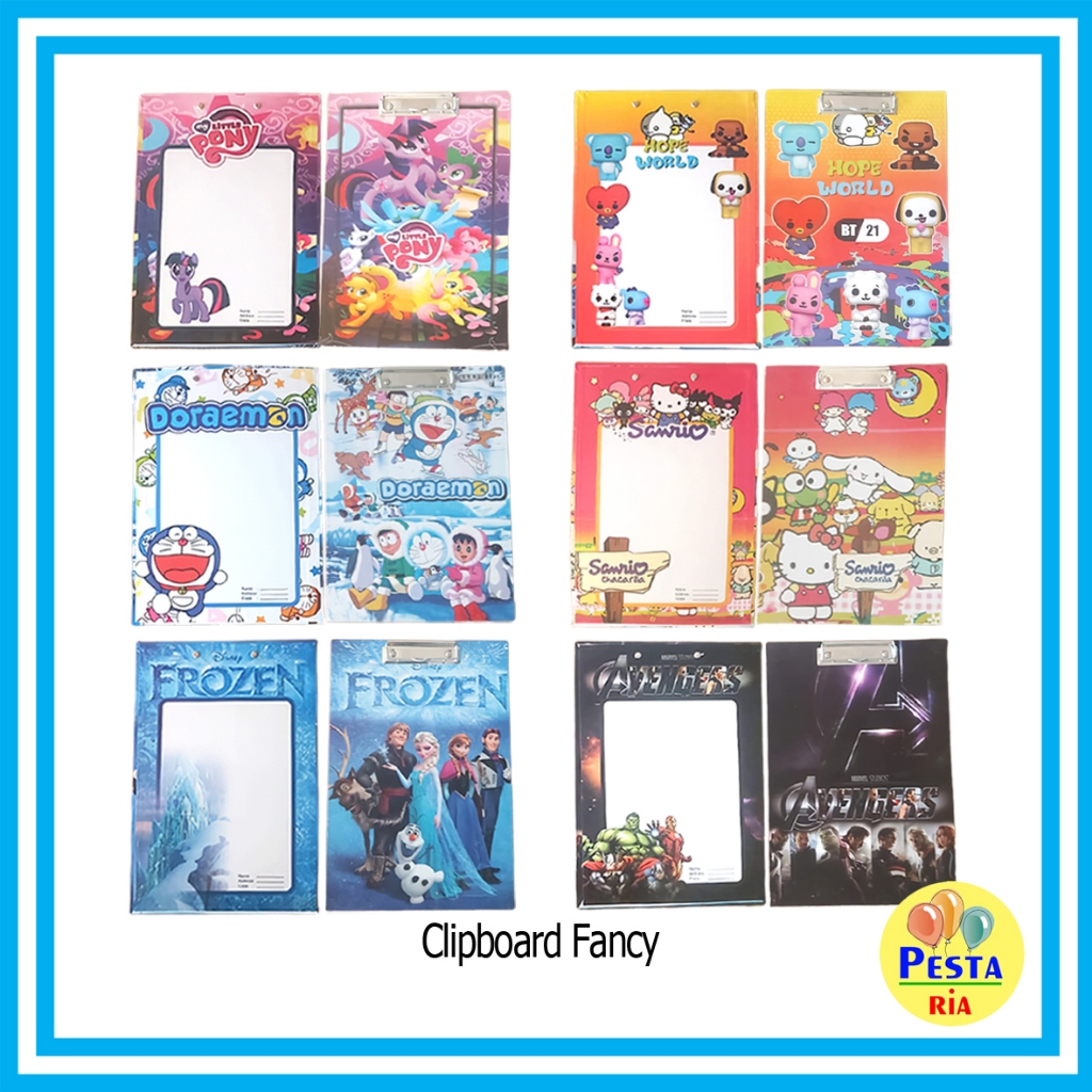 

Murah!! (1Pcs) ClipBoard Fancy, papan dada, alas ujian, papan whiteboard, tatakan tulis