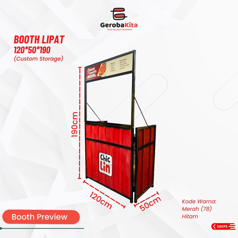 Booth Lipat 120x50x100 Custom Storage