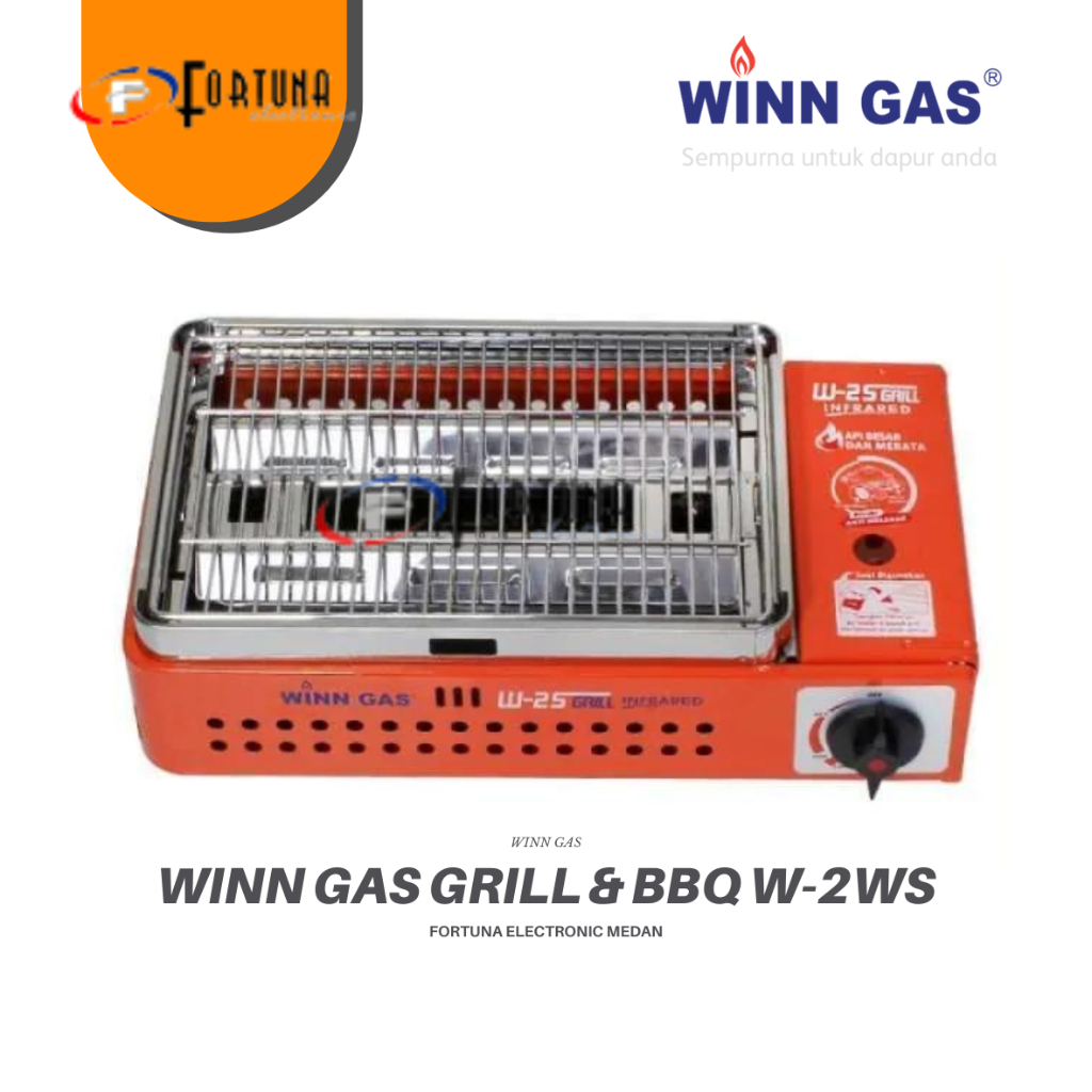WINNGAS KOMPOR PORTABLE W-2WS GRILL & BBQ PAN 2 IN 1 MEDAN