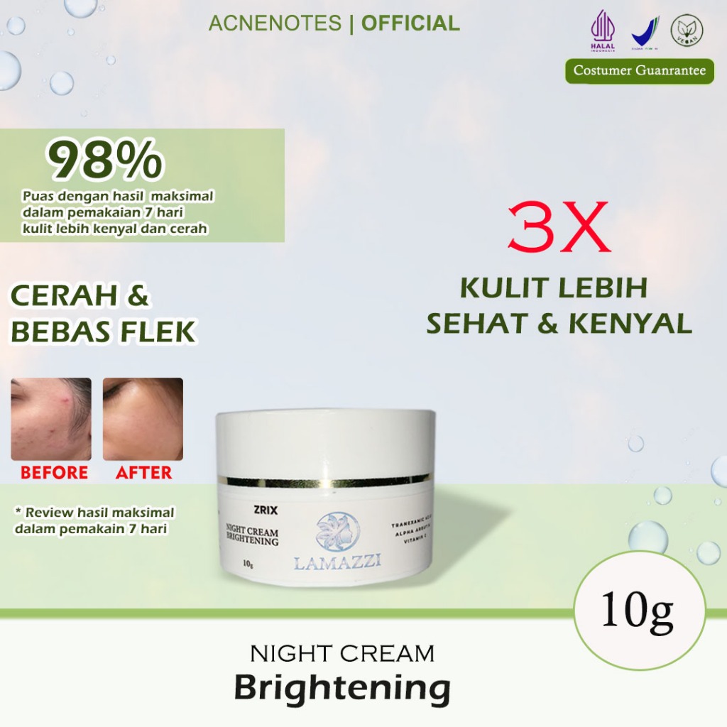 Kerim Pemutih Wajah Night Cream Malam Glowing Brightening Glow Up Krim Pemutih Wajah Bpom Crim Pemut