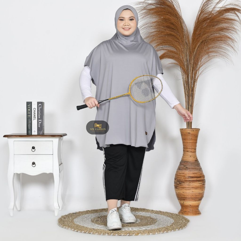 Kerudung Rompi Olahraga Super Jumbo Jilbab Vest Polos Sporty Poundfit, Renang, Jogging MUDAH HIJAB (