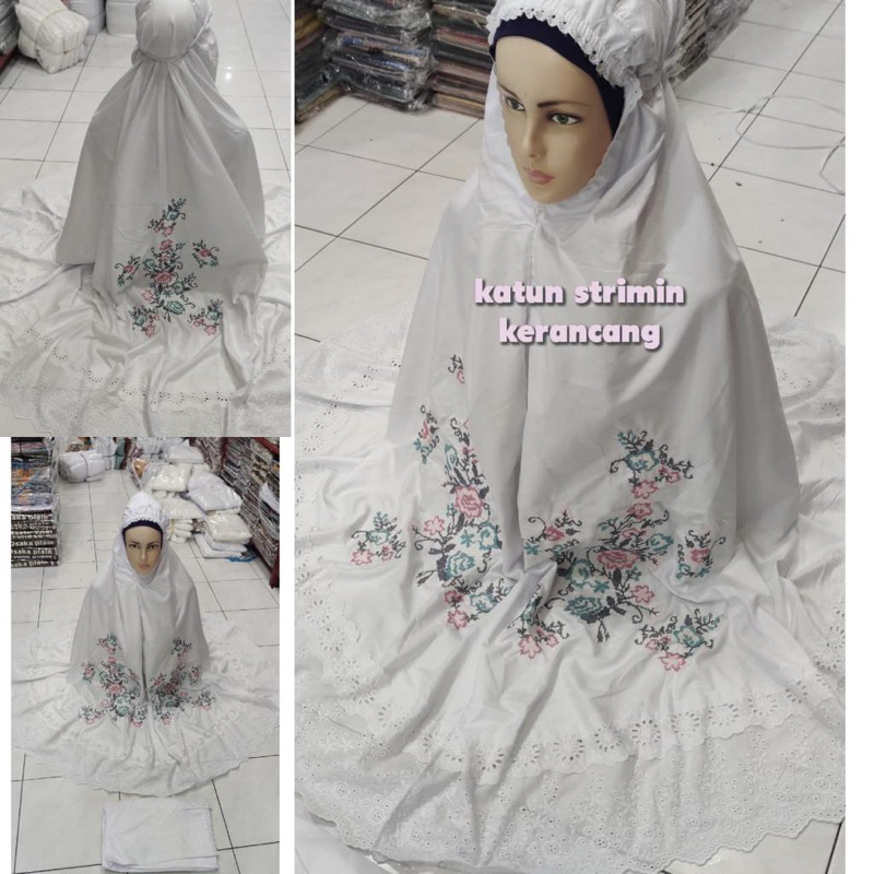 Mukena Khadijah Bordir Strimin kerancang khas Bukittinggi / Padang