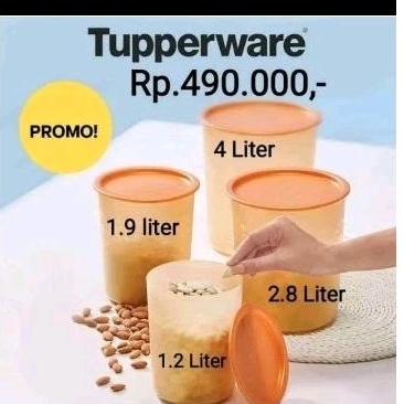 Tupperware Mosaic Canister Gold ecer