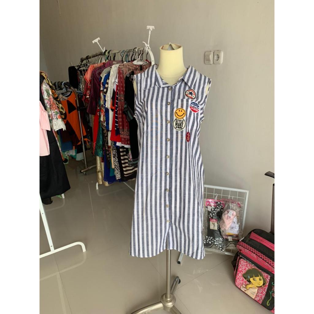 Preloved - dress garis garis - Moscato (RF089)