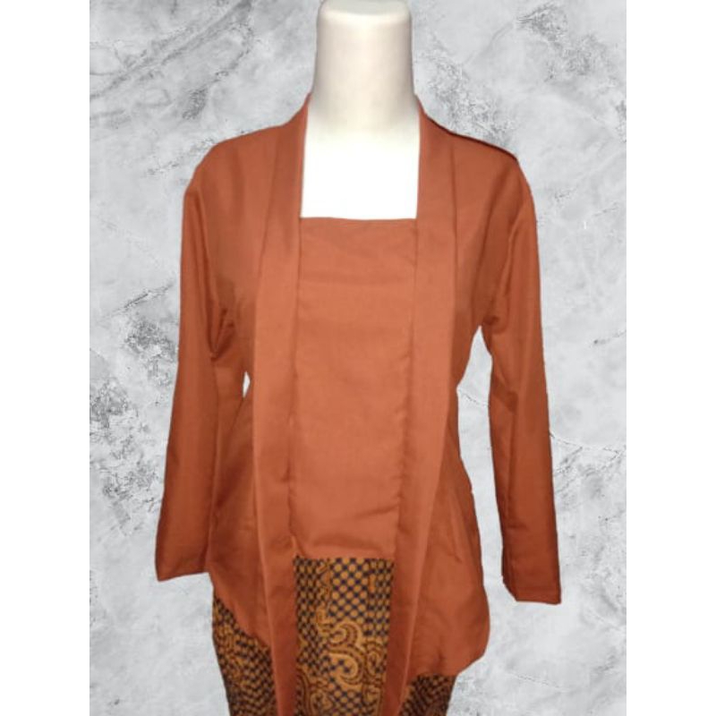 KEBAYA KUTUBARU modern POLOS Putih hitam jotol terakota