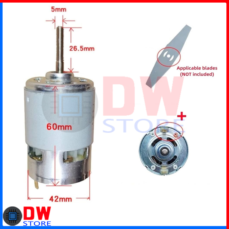 Dinamo DC Motor RS-755 755 12V 21V Mesin Potong Rumput Lawn Mower