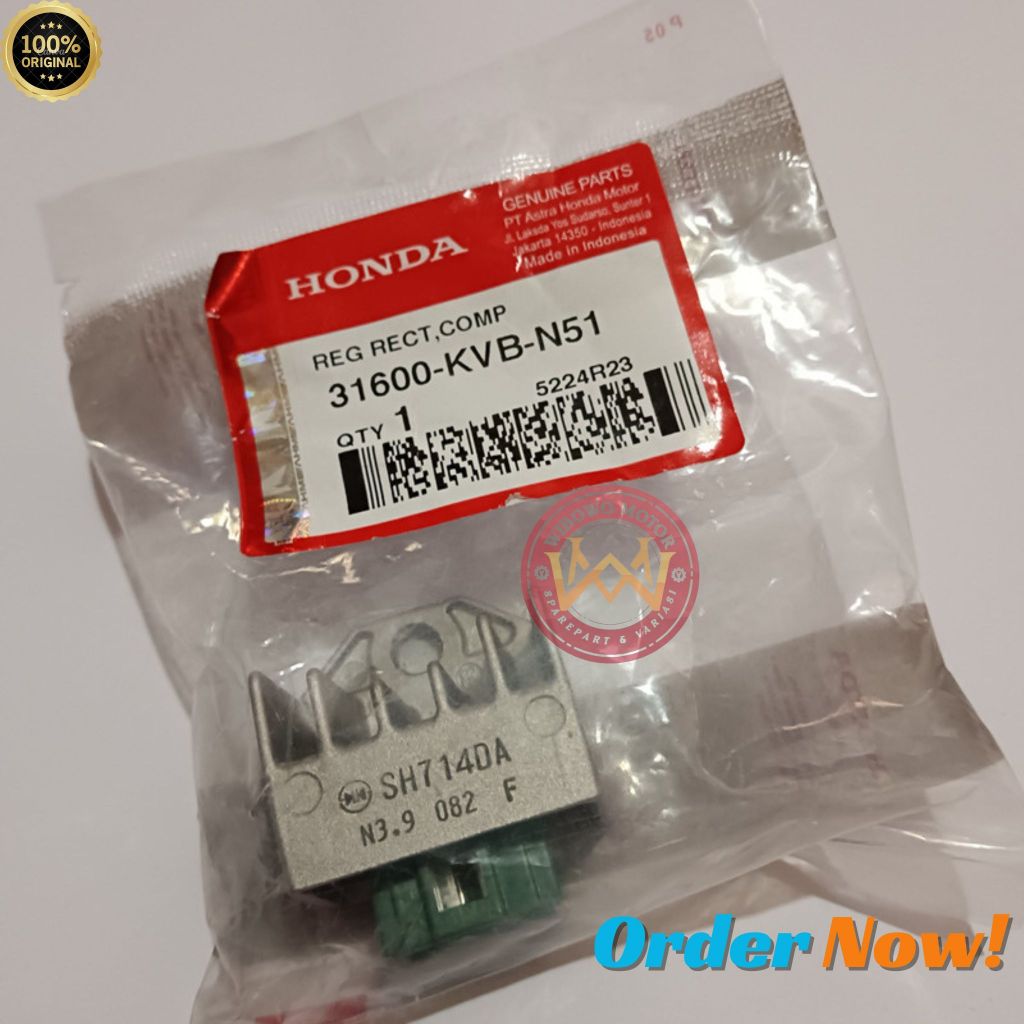 KIPROK REGULATOR HONDA BEAT/VARIO KARBU , REVO ABS AHM ASLI ORIGINAL HONDA