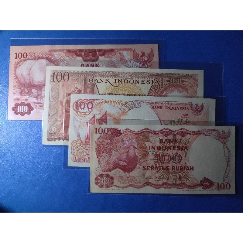 Uang Kuno 100 Rupiah 4 Generasi UNC